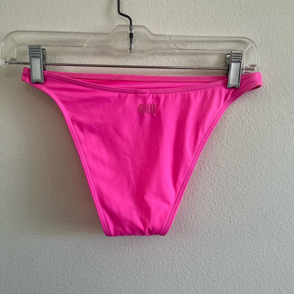 Solid and striped high waisted bikini bottoms
